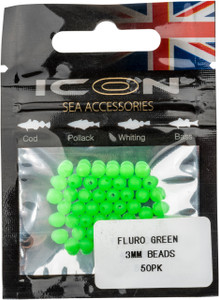 ICON Fluro Green 3mm Beads (50pk)