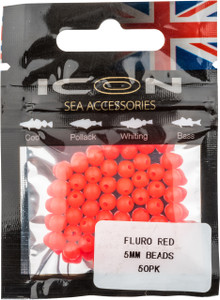 ICON Fluro Red 5mm Beads (50pk)