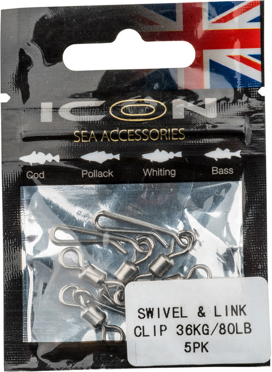 ICON Swivel & Link Clip 36kg/80lb (5pk)