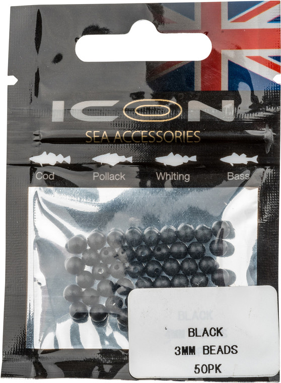 ICON Black 3mm Beads (50pk)