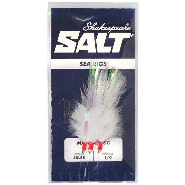 Shakespeare Salt White Mackerel Feather Lure Rig