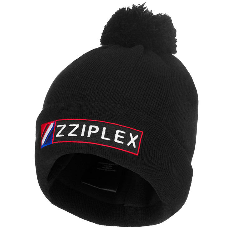 Zziplex Beanie Bobble Hat - Black