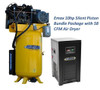 ESP10V080V3PK 10 HP Three Phase Air Compressor with Silencer and Dryer