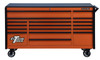 Extreme Tools DX722117RCORBK - DX Series 72", 17 Drawer, 21" Deep Roller Cabinet - Orange with Black Drawer Pulls