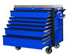 Extreme Tools EX4106TCSBLBK 41" 6 Drawer Deluxe Series Sliding Top Tool Cart -Blue  with Black Drawer Pulls