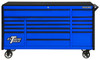 Extreme Tools DX722117RCBLBK - DX Series 72", 17 Drawer, 21" Deep Roller Cabinet - Blue with Black Drawer Pulls