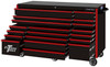Extreme Tools RX723019RCRDBK-250 - RX Series 72", 19 Drawer, 30" Deep Roller Cabinet - Red with Black Drawer Pulls