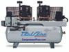 BelAire 6312D4 2 x 10 HP Duplex 460 Volt Three Phase Two Stage Cast Iron 120 Gallon Air Compressor