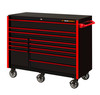 Gearwrench GW552512RCBKR by Extreme Tools 55" 12 Drawer Roller Cabinet Black with Red Handles and Trim