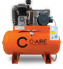 C-Aire K050H030-3460FP 5 HP 460 V Three Phase Two Stage 30 Gallon Horizontal Full Featured Air Compressor