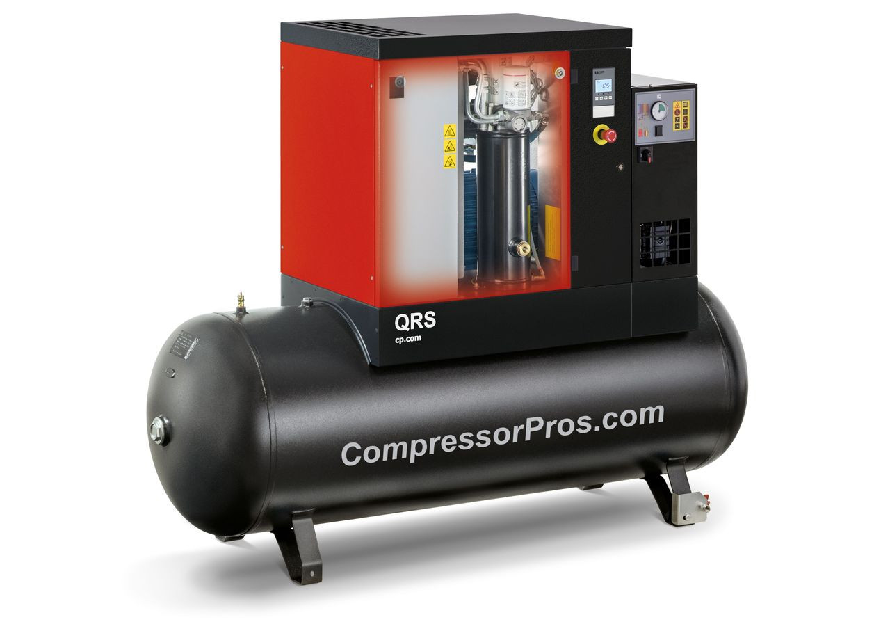 Chicago Pneumatic QRSM20HPD-150 20 HP   230/460 Volt Three Phase 132 Gallon Tank Mount Rotary Screw Air Compressor 150 psi with Dryer - QRSM 20 TMD-3