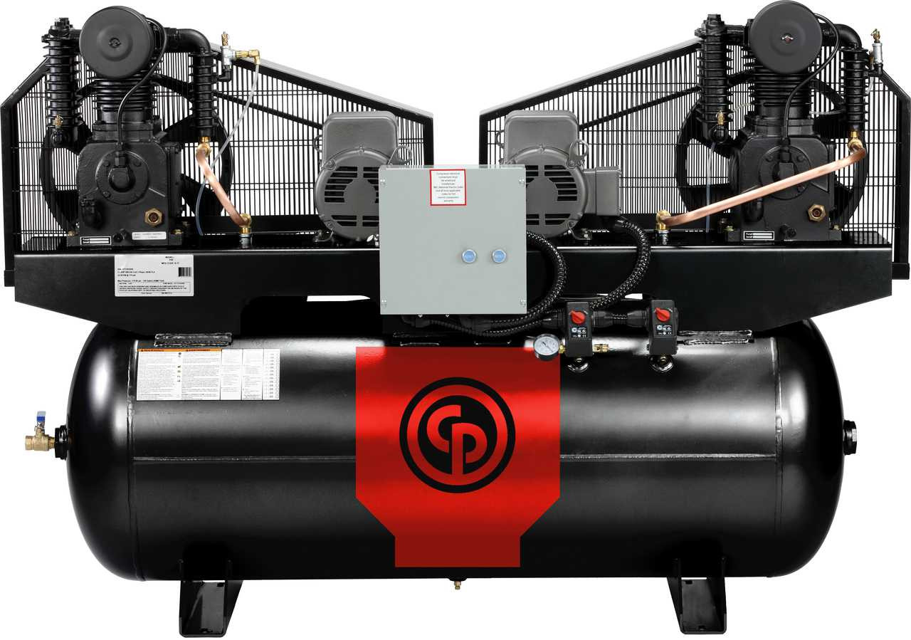 Chicago Pneumatic RCP-C15123D 2 x 7.5 HP   230 Volt Three Phase Two Stage Cast Iron 120 Gallon Duplex Air Compressor
