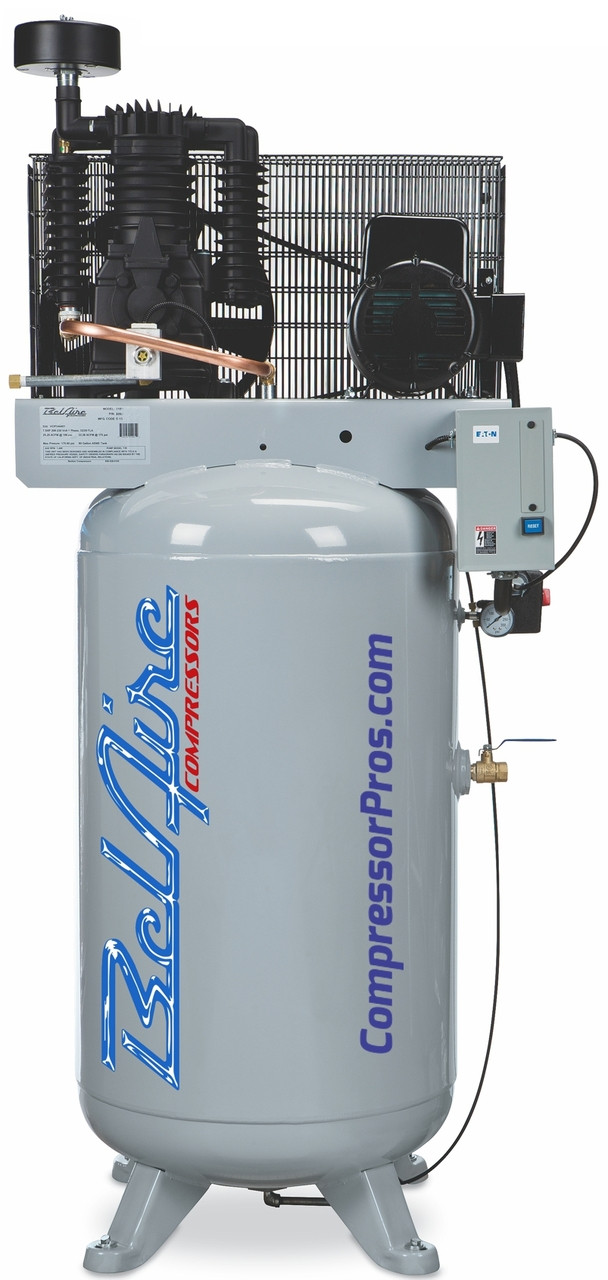 BelAire 318VE 5 HP 208-230 Volt Single Phase Two Stage 80 Gallon Full  Featured Air Compressor