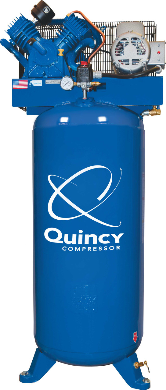 Quincy QT-54 2V41C60VC 5 HP, 230 Volt Single Phase, Two Stage, 60 Gallon Air Compressor