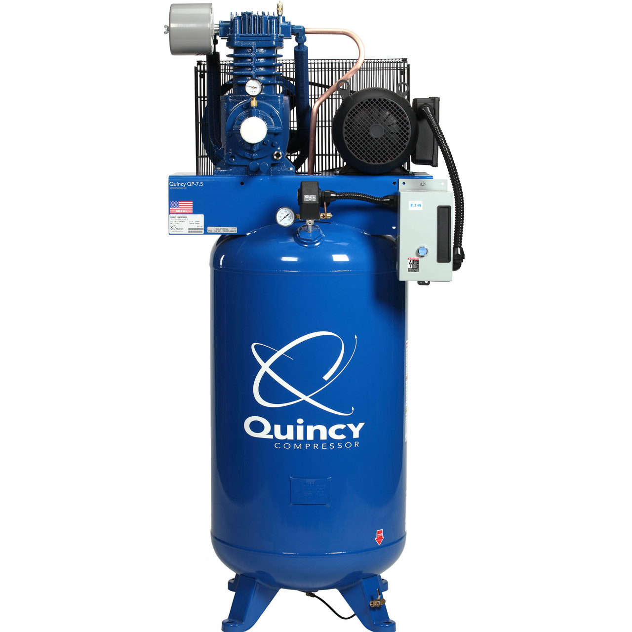 Quincy QP 353CS80VCB46 5 HP PRO, 460 Volt Three Phase, Two Stage, 80 Gallon Vertical Air Compressor