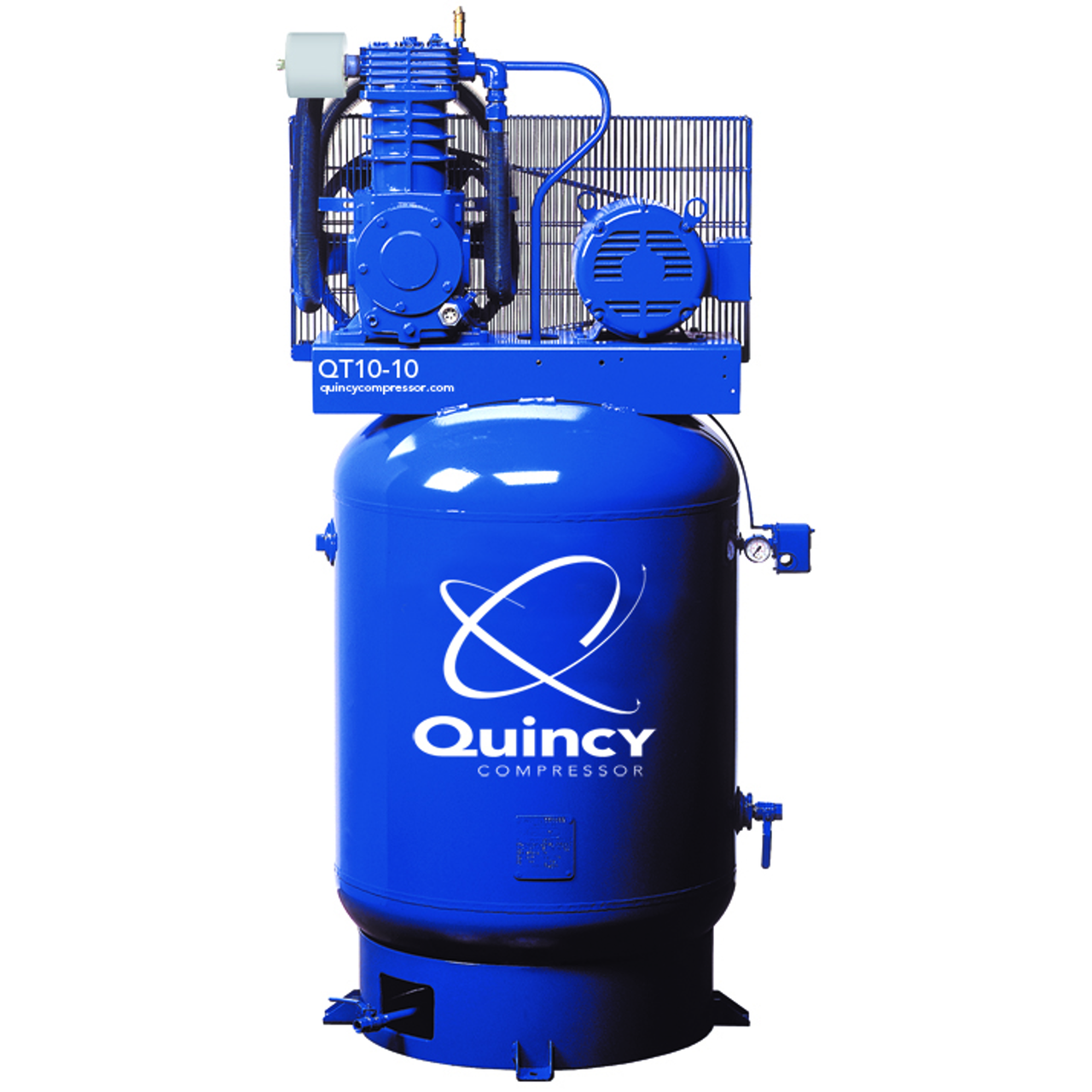 Quincy P2103DS12VCB20M 10 HP MAX, 200 Volt Three Phase, Two Stage, 120 Gallon Vertical Air Compressor