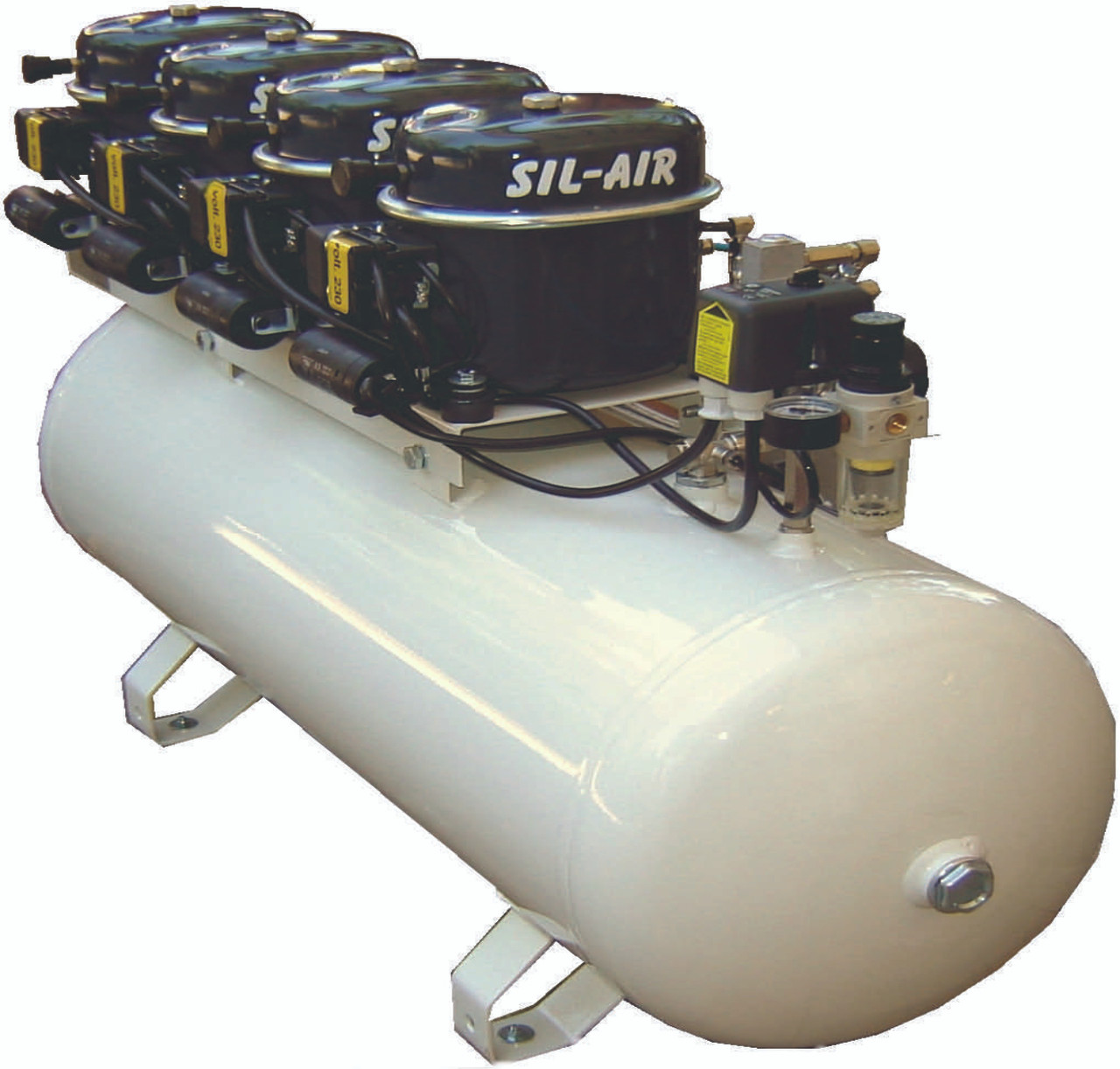 Sil-Air 200-100 4 x 1/2 HP 230 Volt Single Phase 26 Gallon Silent Air  Compressor by Silentaire Technologies