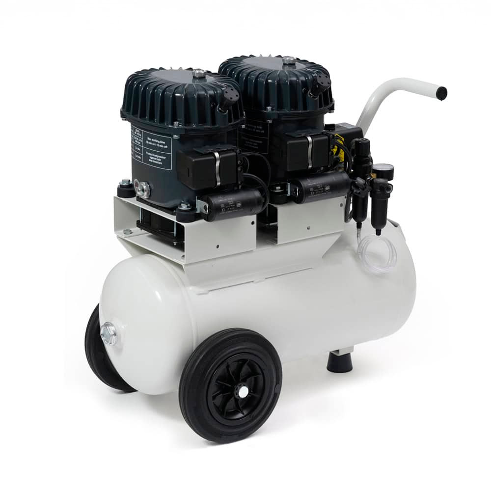 Sil-Air 100-24 2 x 1/2 HP 4.5 CFM 6 Gallon Portable Silent Air Compressor by Silentaire Technologies