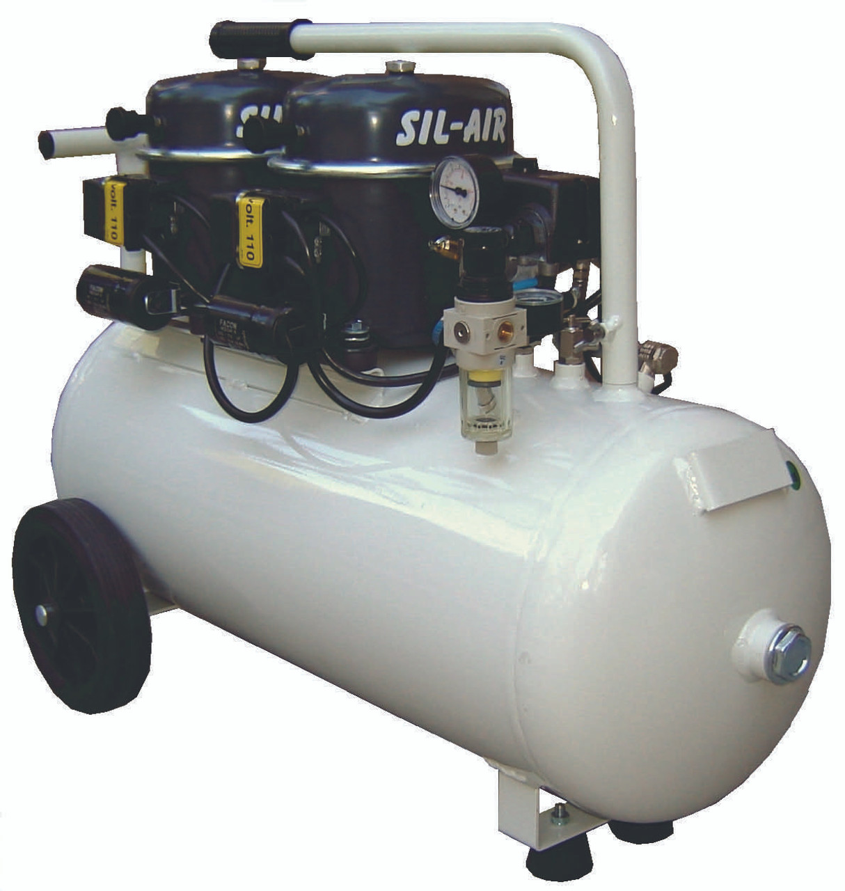 Sil-Air 100-50 2 x 1/2 HP Single Phase 13 Gallon Silent Air Compressor by  Silentaire Technologies