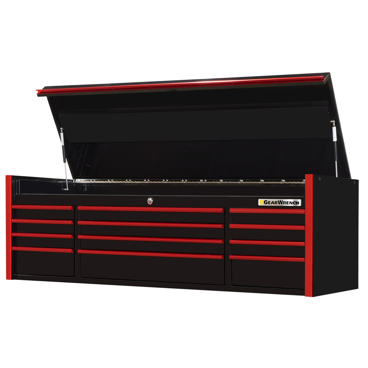 Gearwrench GW722512CHBKR by Extreme Tools 72" 12 Drawer Hutch Black with Red Handles and Trim