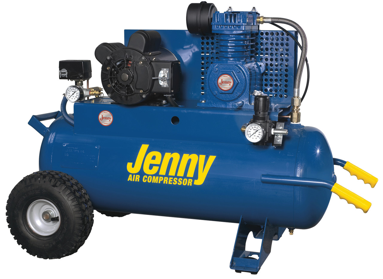 Jenny K15A-17P-115/1-SSC 1.5 HP 115 Volt Single Stage 17 Gallon Portable Air Compressor Start-Stop Controls