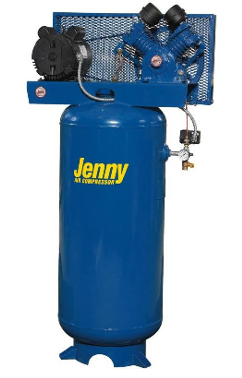 Jenny J5A-80V-230-1 5 HP Single Phase Single Stage 80 Gallon Air Compressor