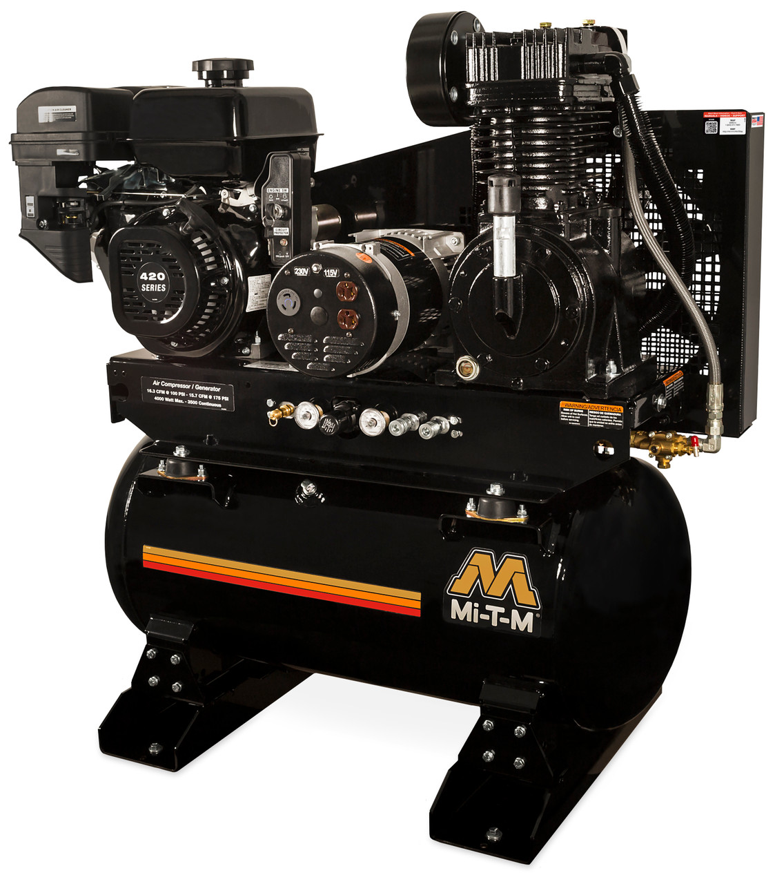 Mi-T-M AG2-SV14-30Me 14 HP Vanguard Engine Driven Air Compressor/Generator Combo