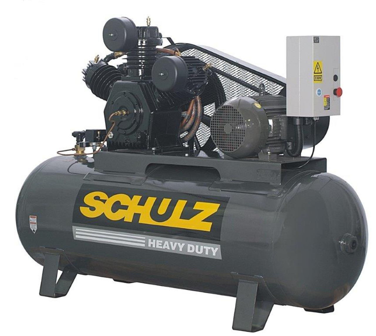 Schulz 10120HW40X-3-460 10 HP 460 Volt 3 Phase Two Stage 40 CFM 120 Gallon Air Compressor