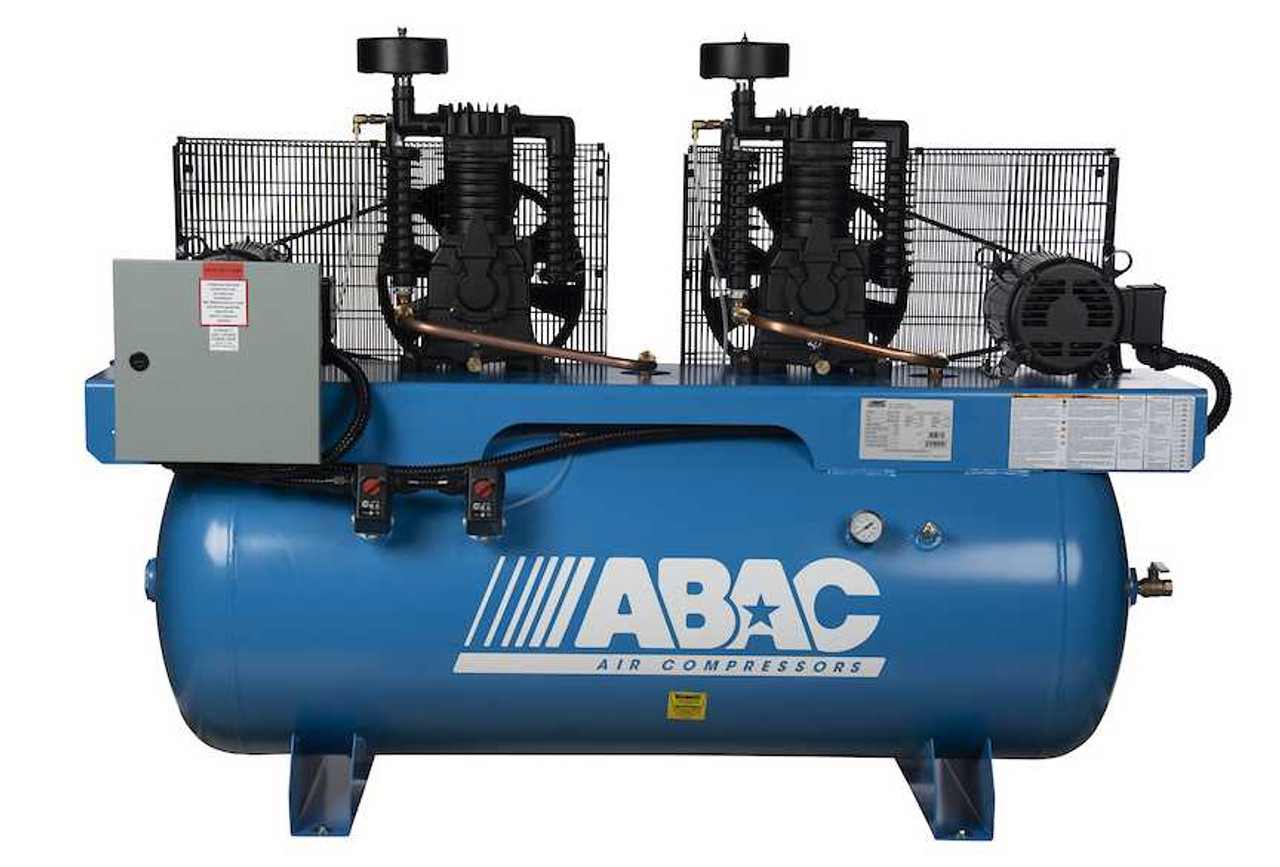 ABAC AB5-21120D 2 x 5 HP   230 Volt Single Phase Two Stage 37 CFM 120 Gallon Duplex Air Compressor