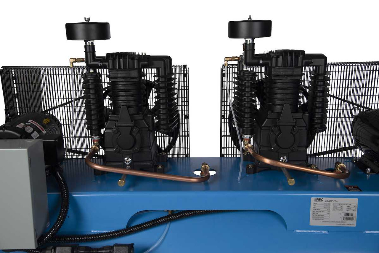 ABAC AB5-23102D 2 x 5 HP   230 Volt Three Phase Two Stage 37 CFM 120 Gallon Duplex Air Compressor