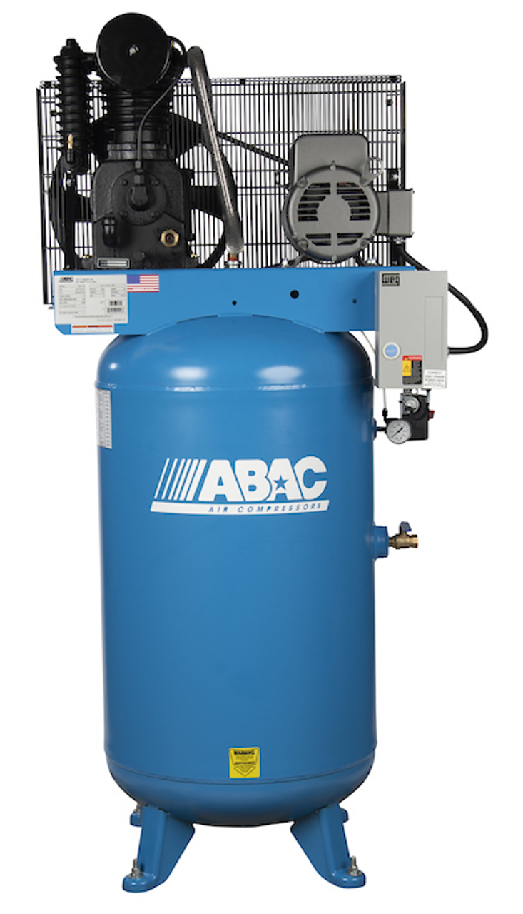 ABAC ABC7-2180VFF 7.5 HP   230 Volt Single Phase Two Stage Cast Iron 80 Gallon Full Featured Air Compressor