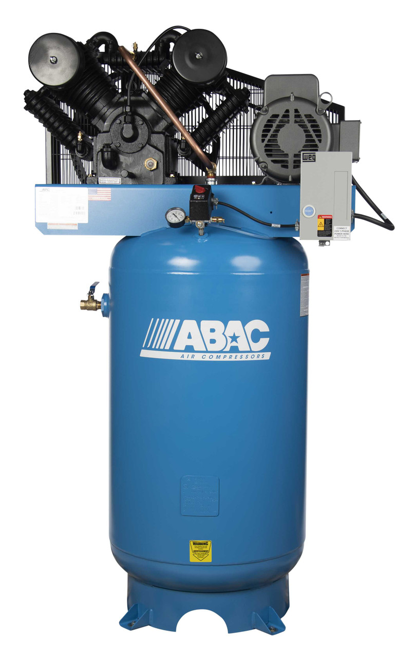 ABAC ABC7-2180V2FF 7.5 HP   230 Volt Single Phase Two Stage Cast Iron 80 Gallon Full Featured Air Compressor