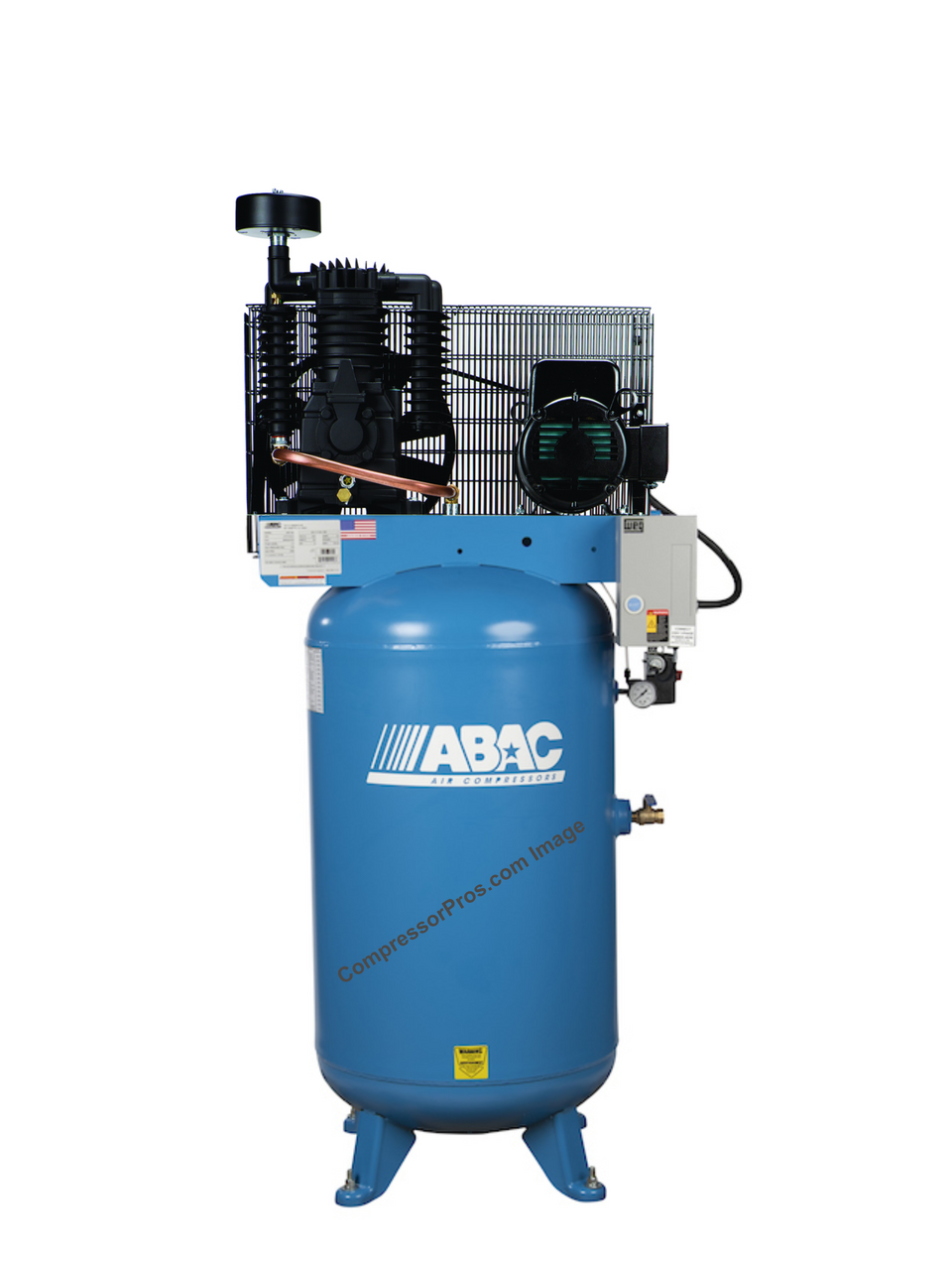 ABAC AB7-2180VFF 7.5 HP 230 Volt Single Phase Two Stage 80 Gallon Vertical Full Featured Air Compressor