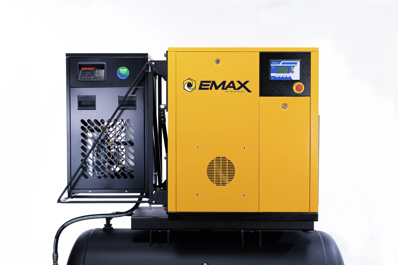 Emax ERVK070001 7.5HP Single Phase Variable Speed Rotary Screw Air Compressor with Dryer