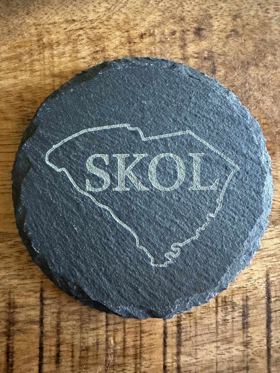 Custom Laser Engraved Slate Coasters - Set of Six