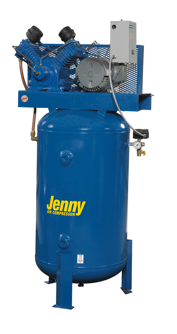 Jenny W5B-80V-460/3 5 HP 460 Volt Three Phase Two Stage 80 Gallon Air Compressor