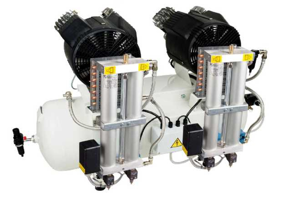 SilentAire PC3x2/100/37D Tandem Oil Free Quiet Duplex Air Compressor