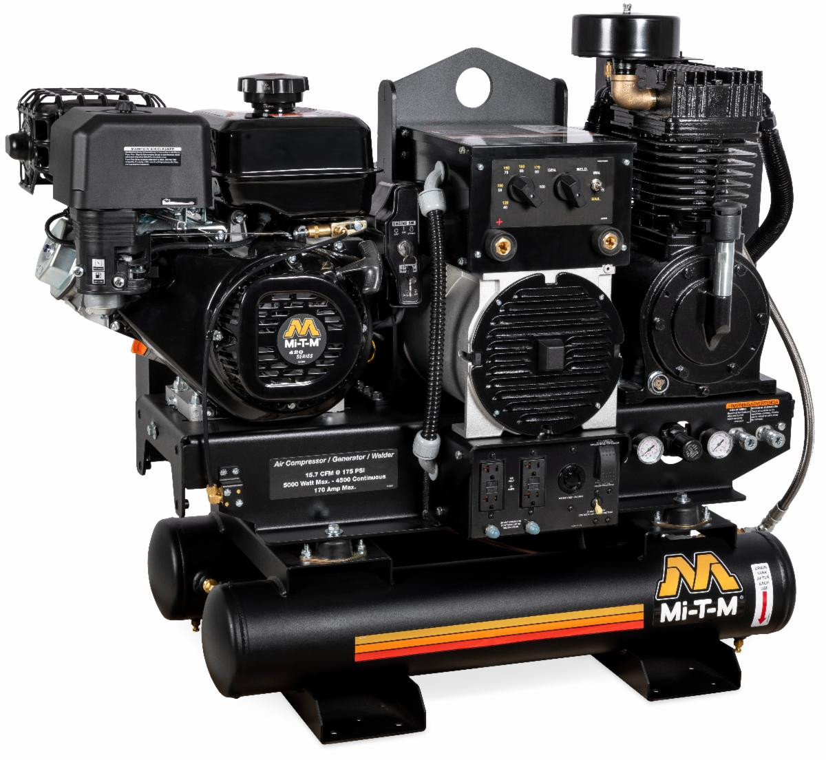 ミー Mi-T-M AGW-SM14-08m 14 HP Air Compressor Generator Welder