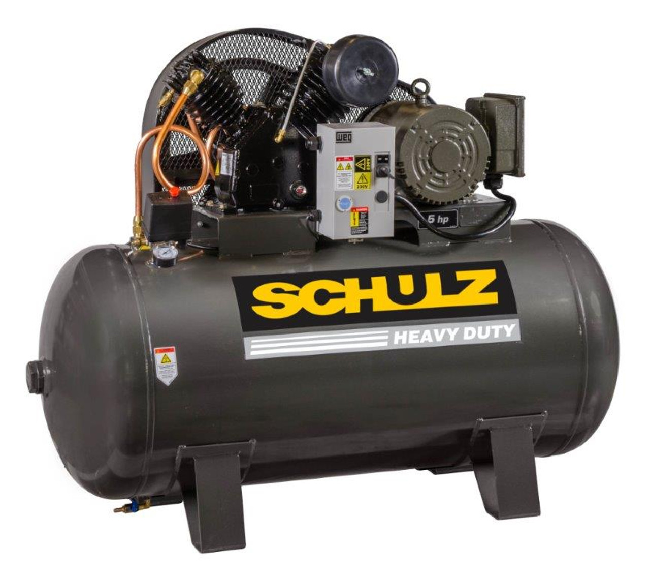 Schulz 580HV20X-3 5 HP Three Phase Two Stage 80 Gallon Horizontal Air Compressor