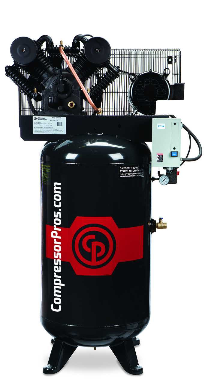 Chicago Pneumatic Model RCP-C7583VSC2 7.5 HP   230 Volt Three Phase Two Stage Cast Iron Low RPM 80 Gallon Air Compressor