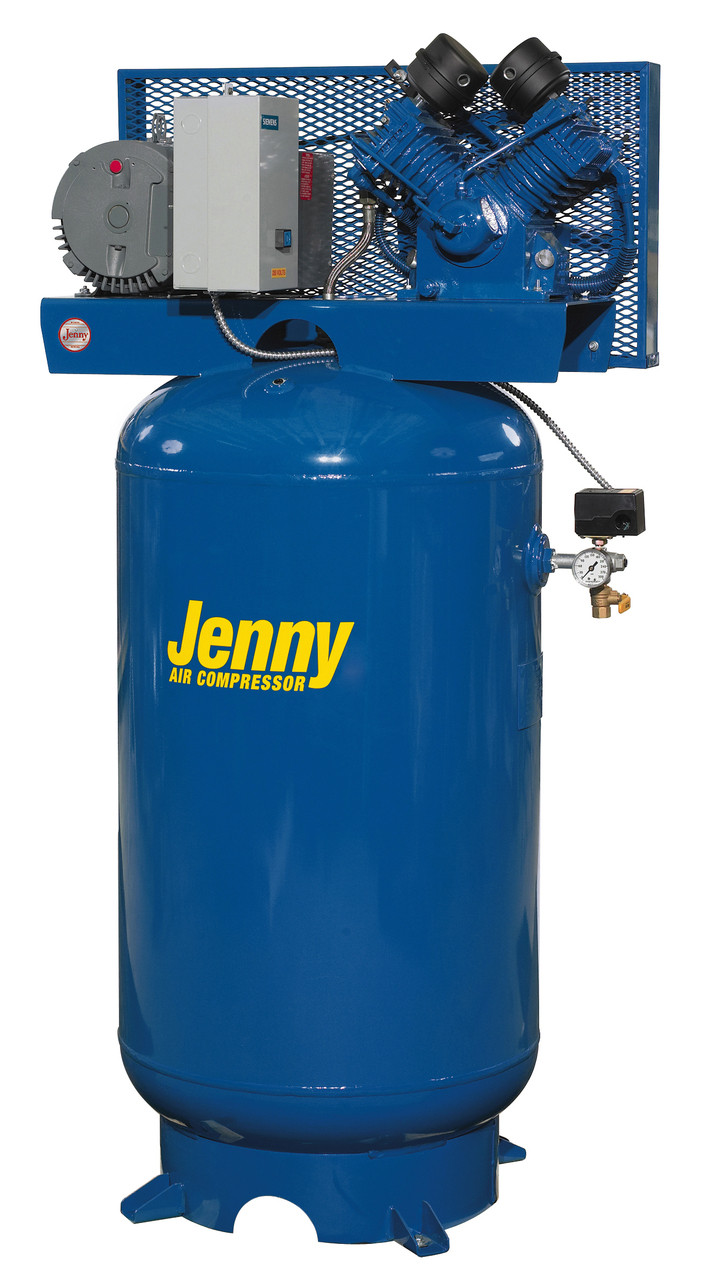 Jenny GT5B-80V-230/1 Two Stage 5 HP 230 Volt Single Phase 80 Gallon Air Compressor