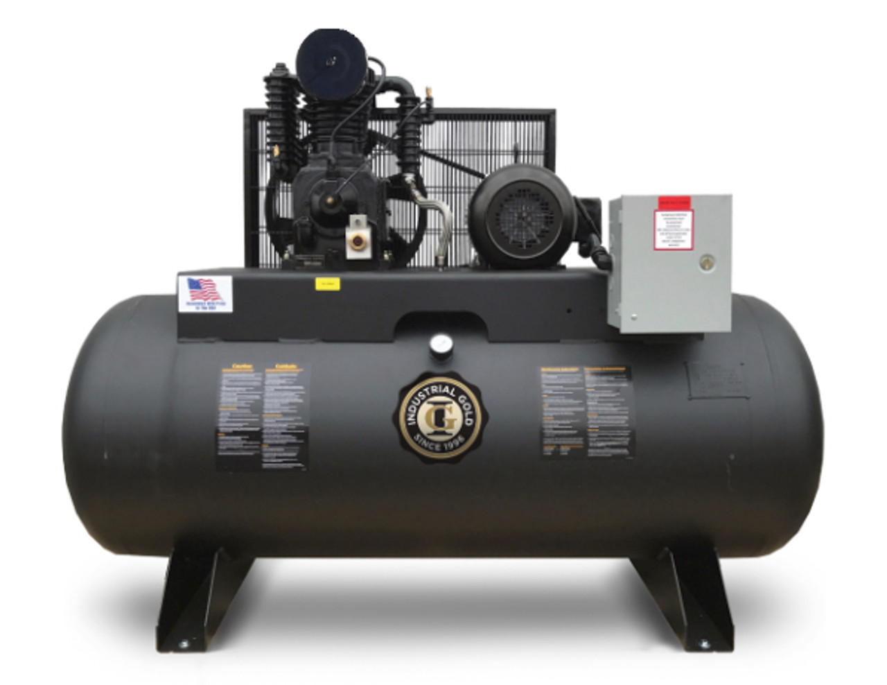 Industrial Gold CI7521E80H-P 7.5 HP Platinum Series Single Phase Two Stage Air Compressor