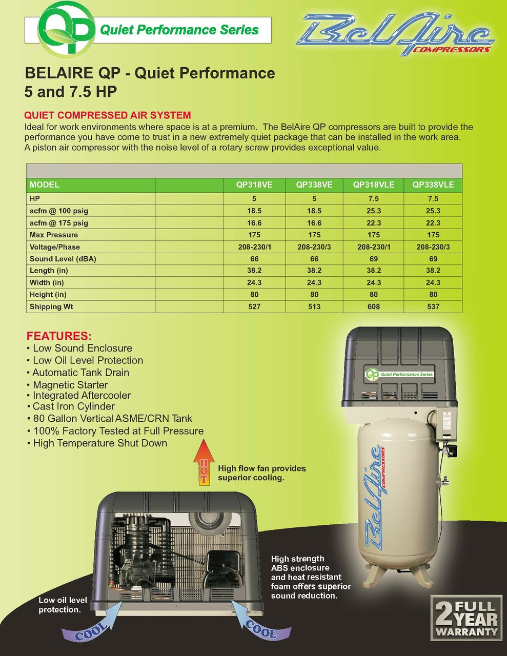 BelAire QP Spec Sheet