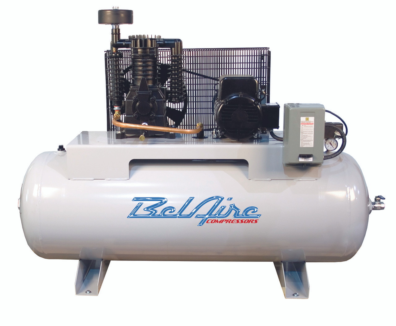 BelAire 338HL4 7.5 HP 460 Volt Single Phase Two Stage 80 Gallon Horizontal Air Compressor