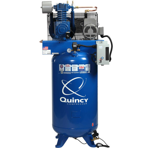 Quincy 451CS80VCBM 5 HP MAX, 230 Volt Single Phase, Two Stage, 80 Gallon Air Compressor