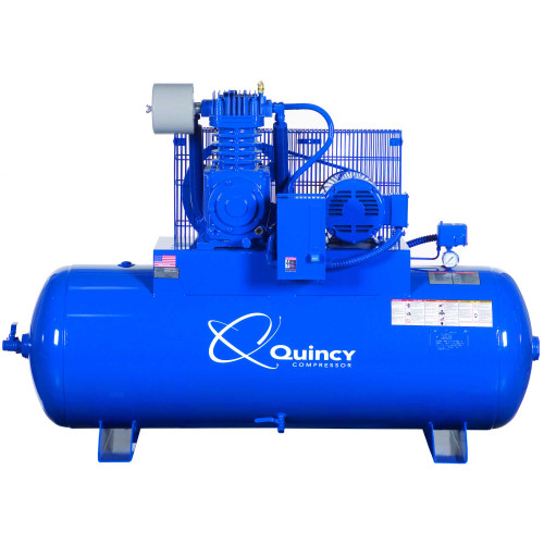 Quincy 471CS80HCB 7.5 HP PRO, 230 Volt Single Phase, Two Stage, 80 Gallon Horizontal Air Compressor Quincy 471CS80HCB 7.5 HP PRO, 230 Volt Single Phase, Two Stage, 80 Gallon Horizontal Air Compressor