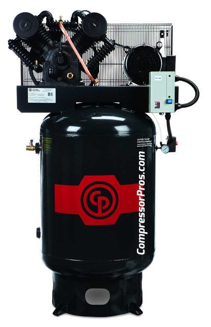Chicago Pneumatic RCP-C10123VS4 10 HP 460 Volt Three Phase Two Stage Cast Iron 120 Gallon Air Compressor Chicago Pneumatic RCP-C10123VS4 10 HP 460 Volt Three Phase Two Stage Cast Iron 120 Gallon Air Compressor