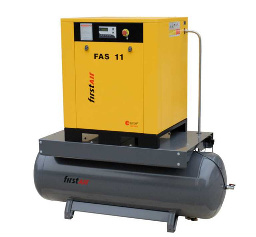 FirstAir FAS113T 15 HP 230 Volt Three Phase Tank Mount Rotary Screw Air Compressor