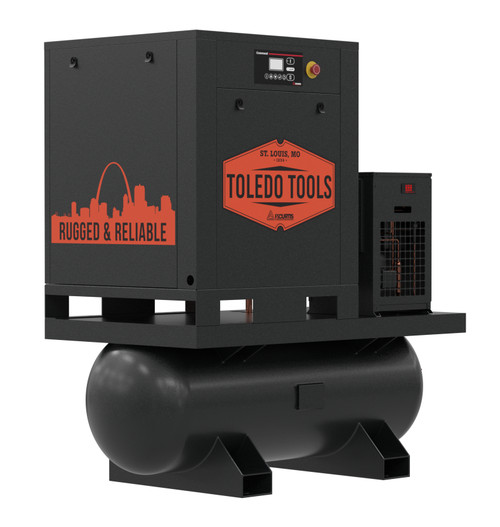 Toledo Tools TT5UP 5 HP 230 Volt Three Phase Rotary Screw Ultrapack Air Compressor