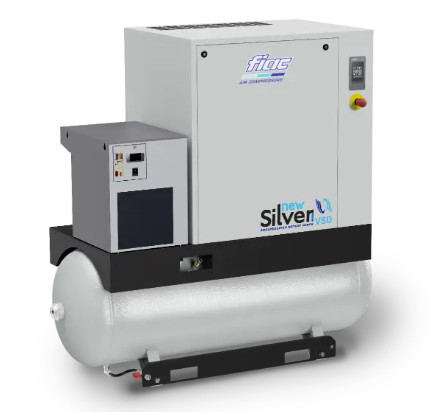 fiac NS D 15/500 Silver Series 15 HP 208/240 Volt 3 Phase Tank Mount Rotary Screw Air Compressor with Dryer